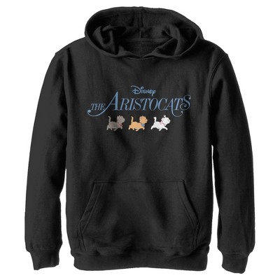 Boy's Aristocats Kitten Strut Movie Logo Pull Over Hoodie - Black ...
