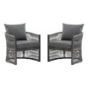 Modern Outdoor Rope Lounge Chair with Cushions & Aluminum Frame, Curved Design for Patio Garden-3irtyhousy - 3 of 4