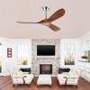 52 Inch Solid Wood Ceiling Fan With Remote, Modern Farmhouse Ceiling Fan With Reversible DC Motor For Bedroom, Living Room Study Room - 2 of 4
