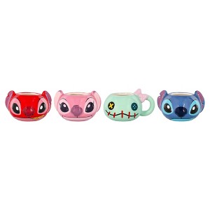 Silver Buffalo Disney Lilo & Stitch Characters 2-Ounce Sculpted Ceramic Mini Mugs | Set of 4 - 1 of 4