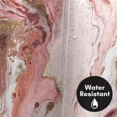 Red and Pink Abstract Marble Polyester Shower Curtain