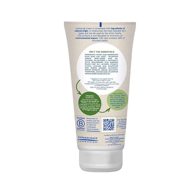 Mustela Organic Hydrating Cream with Olive Oil and Aloe - Fragrance Free - 5.07 fl oz, 3 of 8
