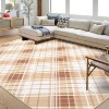Washable Geometric Runner Rug, Non-Slip Low Pile Carpet, Foldable Stain-Resistant Plaid Floor Mat for Hallway or Entryway - 2 of 4