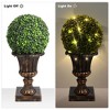 12.6” Artificial Plant Topiary Ball w/Pot,Faux Boxwood Balls with LED, Topiary Balls Artificial Outdoor Set of 2 for Backyard,Balcony, Garden - 4 of 4