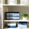 Homz 2 Pack Storage Cart, Wide Body 2 Drawer Plastic Rolling Container for Home and Office Organization, Black Frame with Clear Drawers - 4 of 4