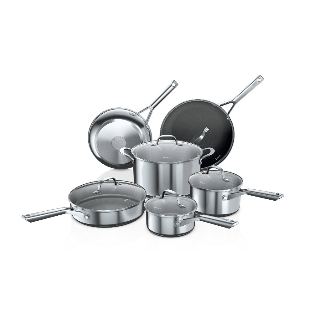 Ninja Foodi Neverstick Essential Stainless 11pc Cookware Set - C79800