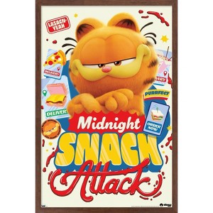Trends International The Garfield Movie - Midnight Snack Attack Framed Wall Poster Prints - 1 of 4