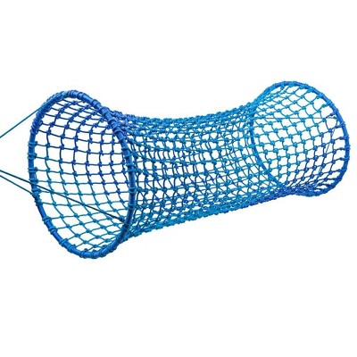 HearthSong 6-Foot Blue Wave Hanging Woven Rope Tunnel for Kids