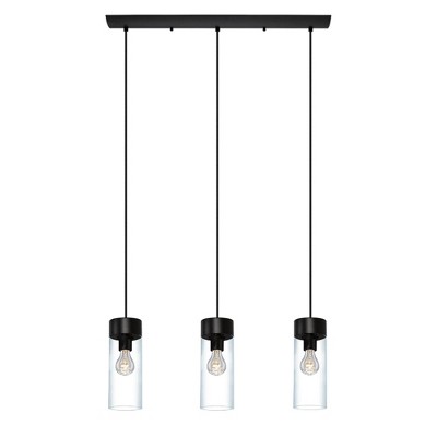 3-Light Montey Linear Pendant Matte Black - EGLO