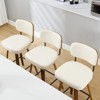Bekrvio 26" Swivel Counter Height Bar Stools - Upholstered Faux Leather with Back, Bent Wood Legs, Mid Century Modern Kitchen Island Counter Stools - 2 of 4