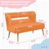 Beautyolove 46.5 in. W Orange Velvet Upholstered Open Back 2-Seater Loveseat Sofa with Solid Wood Legs - 2 of 4