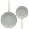 Gibson Home Barnsdall 2 Piece 8 Inch and 10 Inch Nonstick Aluminum Frying Pan Set in Linen - 2 of 4