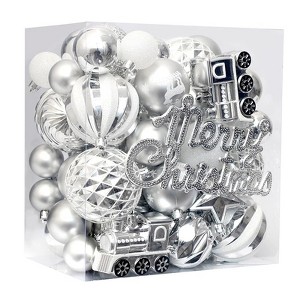 65 pcs Shatterproof Christmas Ball Ornaments Set Decorative Hanging Ornaments, Tree Ornaments Assorted Set with Hooks for Xmas Tree Garland Swag - 1 of 4