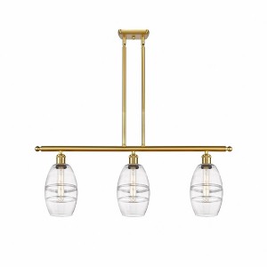 Vaz - 3 Light Stem Hung Island In Industrial Style-8.63 Inches Tall and 36 Inches Wide - 1 of 1