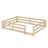 KIGFTSOD Floor Bed, Montessori Floor Bed with Fence, Kids Montessori Bed Full Size, Wood Montessori Floor Bed for Kids, Girls - 4 of 4