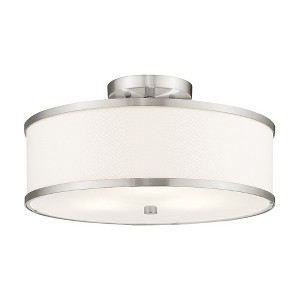 Livex Lighting Park Ridge 3 - Light Semi-Flush Mount in  Brushed Nickel - 1 of 1