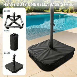 COZONY 15FT Double-Sided Patio Umbrella with Base, Outdoor Large Market Umbrella with Crank, UV-Proof Rectangle Shade for Garden, Pool - 1 of 4