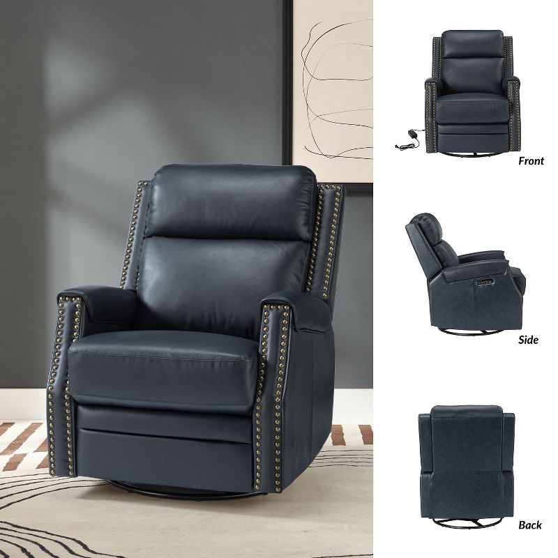 Set of 2 Hieronymus Genuine Leather Power Rocking Recliner with Tufted Design | ARTFUL LIVING DESIGN, 3 of 12