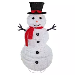 Northlight 4' Lighted Pop-Up Snowman Outdoor Christmas Decoration