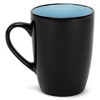 Elanze Designs Color Pop Pale Blue Black Exterior 16 ounce Glossy Ceramic Mugs Matching Set of 4 - 2 of 4
