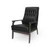 MAYEERTY Mid Century Modern Accent Chair, Upholstered Matte Black Faux Leather, Living Room Bedroom - 3 of 4