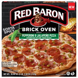 Red Baron Pepperoni & Jalapeño Brick Oven Crust Frozen Pizza - 18.48oz - 1 of 4