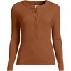 Lands' End Women's Drapey Rib Skimming Long Sleeve Henley - 3 of 3