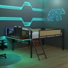 ZHUTA Gaming Loft Bed with Desk,Staircase, Black Metal Loft Bed Frame with Hanging Storage Compartment, Woven Rattan - 2 of 4