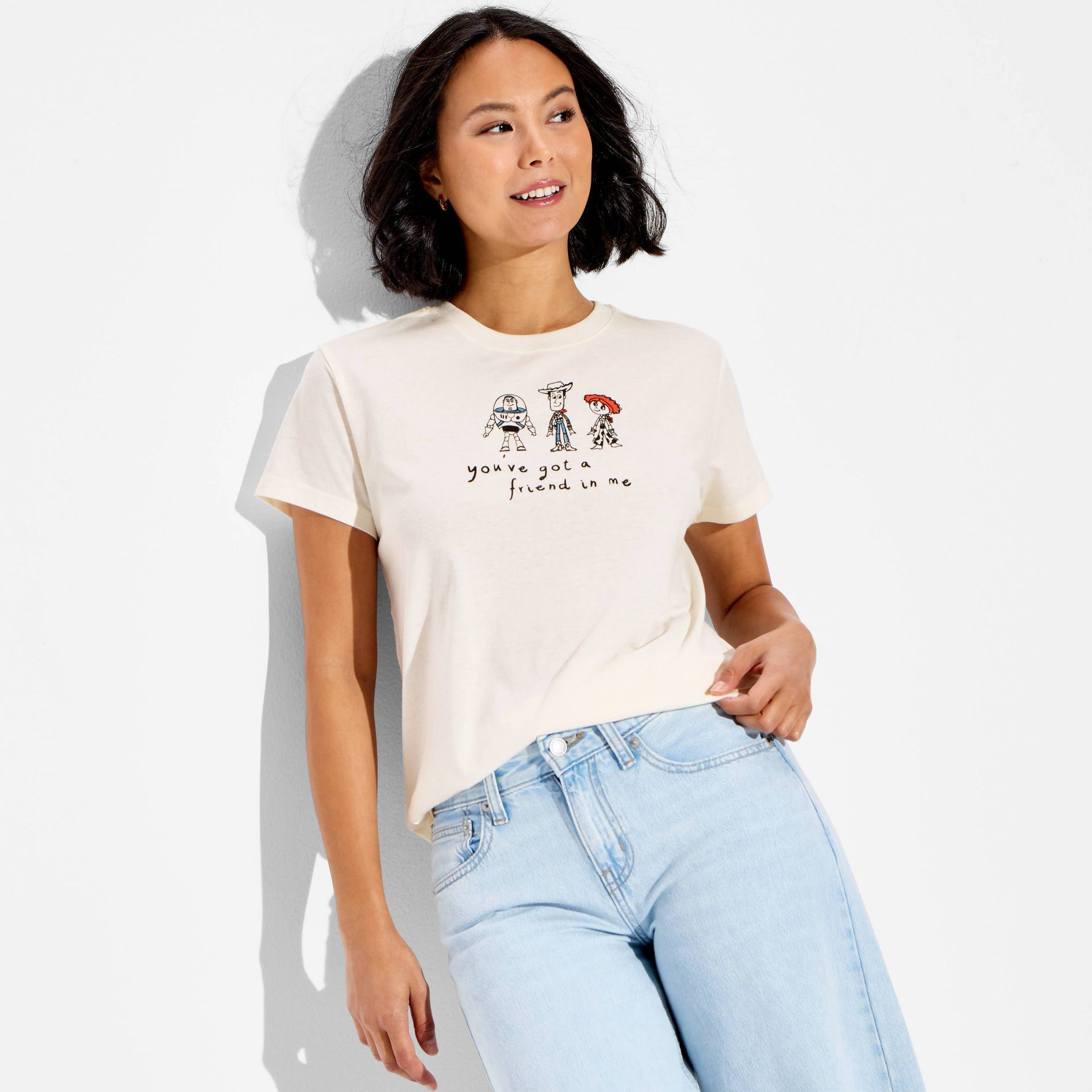 Women's Toy Story Short Sleeve Graphic T-Shirt - Cream
