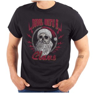 Christmas Santa Rebel With A Claus Graphic T Shirt Men or Women Brisco Brands - 1 of 4