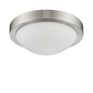 Chloe Lighting Dom Transitional 2 Light Bushed Nickel Flushmount Ceiling Fixture 13" Wide - 1 of 4