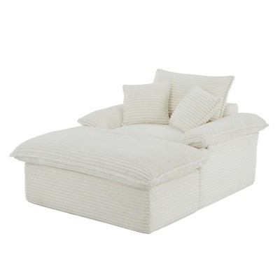 Large Single-Seat Sofa with Ottoman – Modular Design, Removable & Washable Covers, 300 lbs Capacity