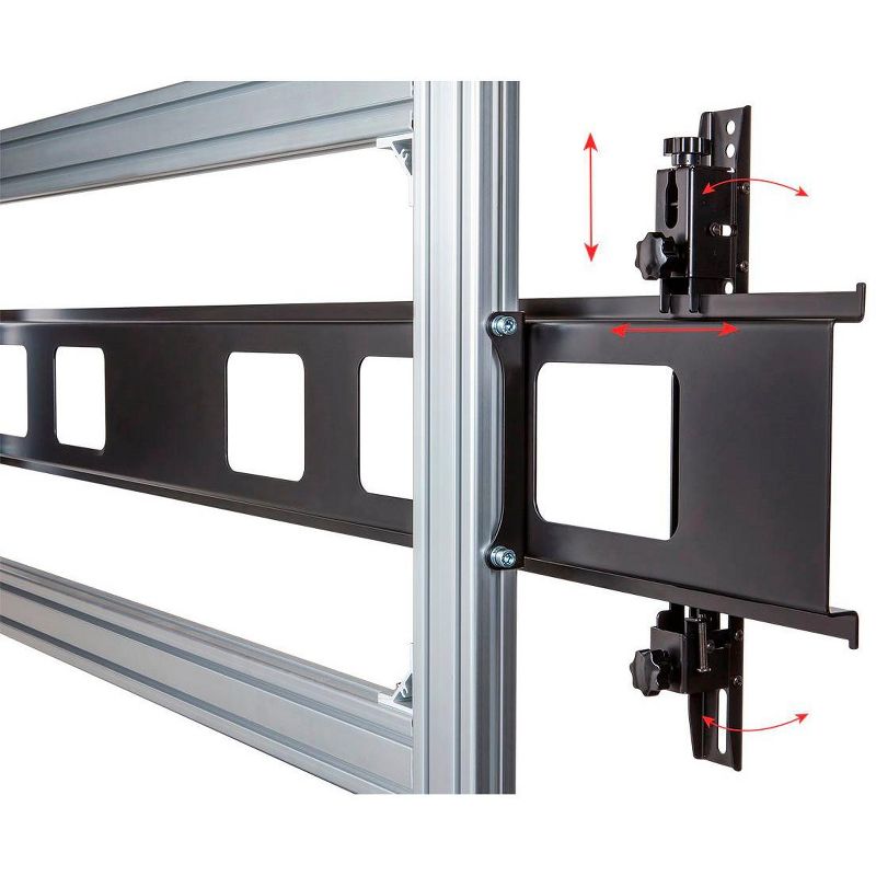 Monoprice Commercial Series 2x2 Video Wall Mount Bracket System Rolling Display Cart with Micro Adjustment Arms For LED, 5 of 7