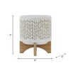 VisioGear 8" Tall Round Planter with Wooden Stand, Plant Pots for Living Room, Bedroom, Beige, 8"*8"*9" - 3 of 4