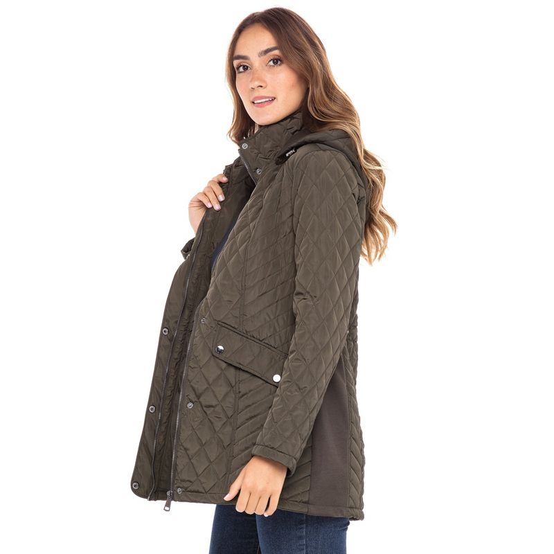 Sebby Collection Women's Quilted Jacket with Detachable Hood , 4 of 8