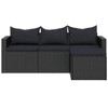 vidaXL Patio Lounge Set 3 Piece Set Black PE rattan Large - 4 of 4
