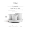 Ecopots Dubai Self Watering Durable Modern Round Indoor/Outdoor Recycled-Based Composite Flower Pot Planters w/Wheels and Saucer, Pure White, 22" - 2 of 4