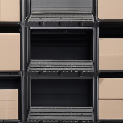 Versatile 24'' Black Plastic 4-Shelf Storage Organizer