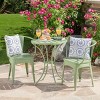 Outdoor Furniture Set, Metal Dining Set For Outdoor,  Stackable Water-Resistant Armrest Chairs-Coolbibila - 2 of 4