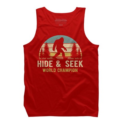 Men's Design By Humans Bigfoot - Hide And Seek World Champion By clickbong Tank Top