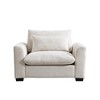 PAGED Plush Corduroy Accent Chair with Removable Lumbar Pillow, Modern Armchair for Living Room, Bedroom, Study, Warm Beige - 4 of 4