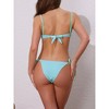 INSPIRE CHIC Women's Contrast Color Ribbed Bikini Sets, Triangle Bottom Swimwear Bathing Suits 1 Set - 3 of 4