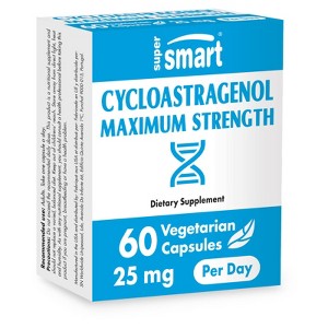 SuperSmart Cycloastragenol Max Strength 25mg per Day 98% Purity - Astragalus Membranaceus Supplement | Non-GMO & Gluten Free - 60 Vegetarian Capsules - 1 of 1