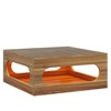 Resenkos Center Coffee Table, Living Room Table,2-Tier Coffee Table, Wood Square Center Tea Table with LED Strip Light Brown - 3 of 4
