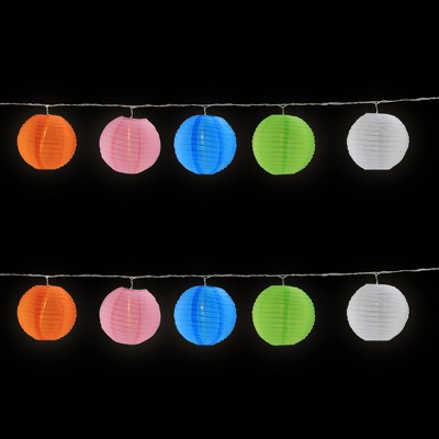 Colorful Multi-Color Paper Lantern String Lights, 138" Long