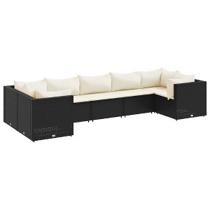 vidaXL Patio Lounge Set Black, Cream - 1 of 4