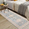 Washable Indoor Vintage Floral Print Living Room Bedroom Area Rugs, Low Pile Non Slip Floor Carpet for Dining Room Home - 3 of 4