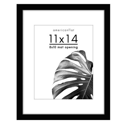 Americanflat Picture Frame with Mat - Wood with Glass Cover