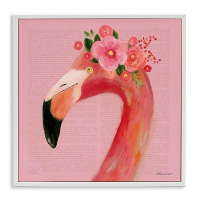 Stupell Industries Floral Flamingo Pink Portrait, 17" x 17"