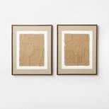(Set of 2) 16" x 20" Jute Framed Wall Canvases Walnut - Threshold™ designed with Studio McGee